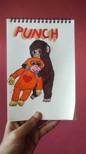 Easy Monkey drawing/Punch the viral Monkey from Japan #drawing #monkey #japan #punch