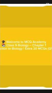 9th Class Biology Chapter 1 | Introduction to Biology | Extra 20 MCQs with Answers