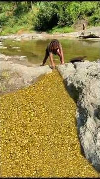 Gold miners, have successfully found gold in the black sand containing gold. #golddiscovery #gold