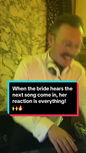 When the bride hears the next song come in, her reaction is everything! 🙌🔥 #weddingdj #dallasweddingdj #dallasdj #crowdreaction #bestbrideever