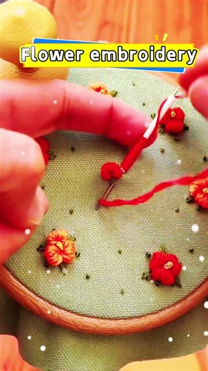 Tutorial of three-dimensional small flowers embroidered with thread embroidery needle method#diy