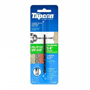 Tapcon 3/16 in. x 3-1/2 in. Steel Carbide Tip Smooth Shank Masonry Drill Bit (1-Piece) 11257