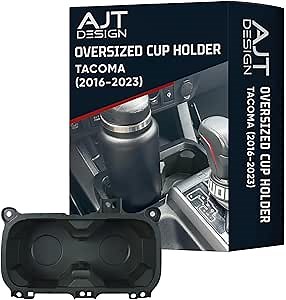 AJT DESIGN Oversized Cup Holder for Toyota Tacoma (2016-2023) | ABS Plastic Oversized Cup Holder Replacement for Tacoma - Army Green | Vessel Diameter of 3.65" | Made in USA