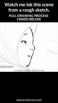 Inking Process Step by Step From Sketch to Clean Lines #art #comic #drawing