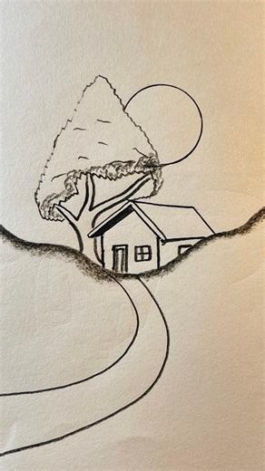 2.4K views · 15 reactions | Easy drawing a house with tree #trees #art #design #pencilsketch #pencildrawing | Tawsif Drawing Gallery | Facebook