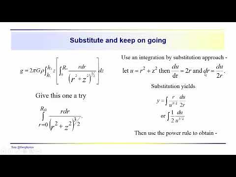 Geophysics: Gravity - deriving the vertical cylinder and Bouguer plate terms