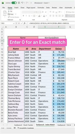 How to use Index and Match in Excel to look up data! #excel #indexmatch #spreadsheet s heet