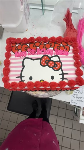 Hello kitty birthday cake! #cakedecorating #hellokitty #happybirthday #pink #fyp