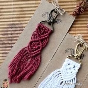 DIY Macrame Keychain step by step tutorial 🌺 | Home Decoration