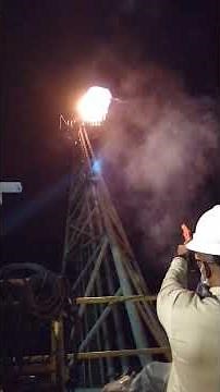 Lighting up gas flare on offshore facility