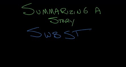Summarizing a story with SWBST