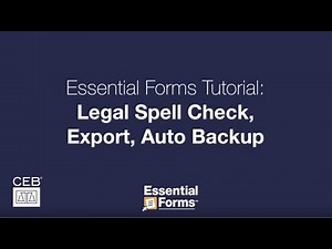 Essential Forms: Legal Spell Check, Export, Auto Backup