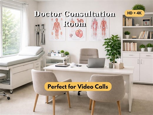 Doctor Consultation Room Virtual Background (HD 4K), Professional Telehealth Backdrop - Etsy
