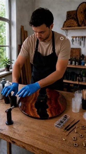 🕰️ Turning raw materials into a stunning handmade clock 🔥 #diy #woodworking #diyprojects #aquarium