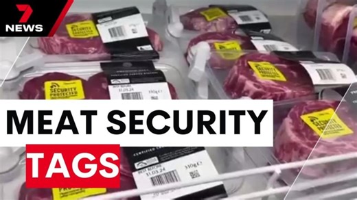 Security tags on meat products