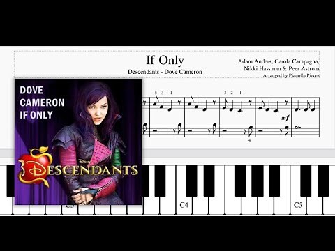 Descendants - If Only (Dove Cameron) - Easy Piano Tutorial (SHEETS + VISUAL)