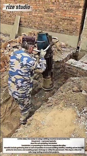 "Operating Ground Drilling Machine – Construction Site Work!"