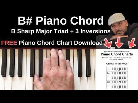 B# Piano Chord | B Sharp Major + Inversions Tutorial + FREE Chord Chart