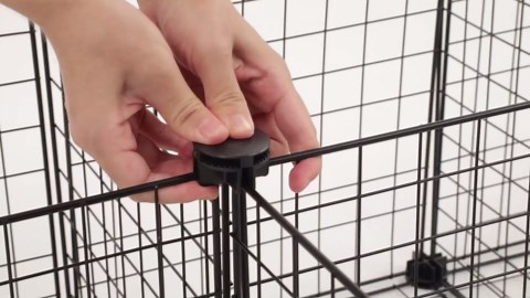 Amazon Basics 6 Cube Wire Grid Stackable Storage Shelves, 12.6 x 26 x 38 inches, White