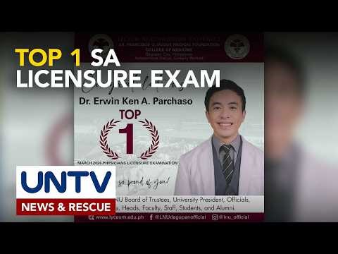 Nanguna sa March 2026 Physician Licensure Exam, pinangalanan na ng PRC