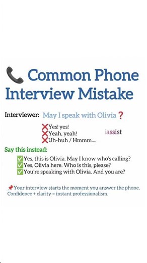 Common Job Phone Interview Mistake. #shorts #jobinterview #interview