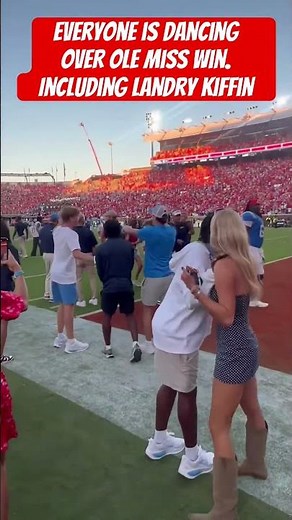 Everyone is dancing over ole miss win. Including landry kiffin