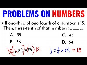 PROBLEMS ON NUMBERS | Civil Service Exam Reviewer | Three-tenths of that number is?