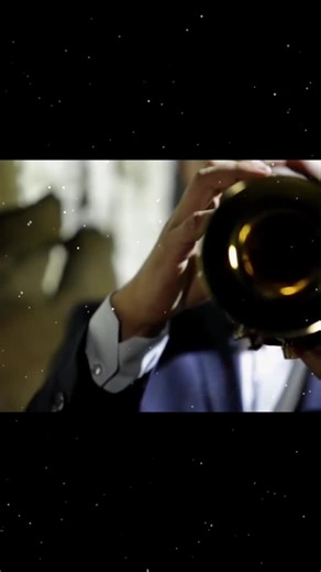 Trumpet Performance in a Starry Background