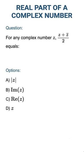 Complex Numbers — The Real Part Identity | Math Olympiad