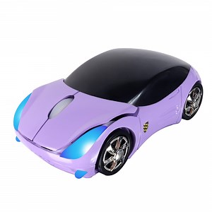 PloutoRich Wireless Car Mouse Small Cool Sports Car Shaped Computer Mice with USB Receiver 2.4GHz Optical Portable Mini USB Cordless Mouse for Laptop PC Desktop Computer Travel School Gift (Purple)
