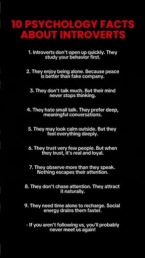 SHOCKING 😱😱😱😱 10 PSYCHOLOGY FACTS ABOUT INTROVERTS 😱😱😱😱😱 (you don't know )#motivation
