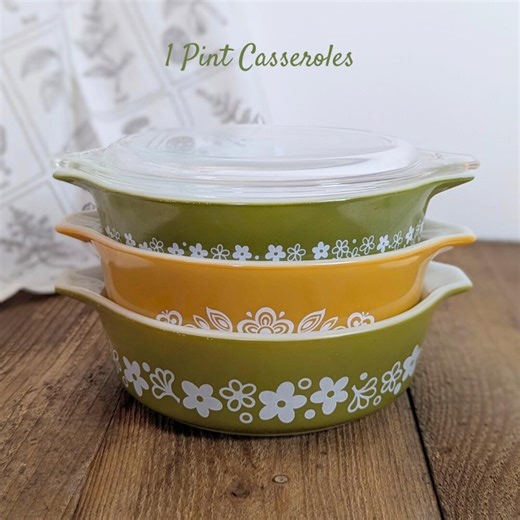 Vintage Pyrex Casserole Dish Small 1 Pint Size in Crazy Daisy Pattern - Etsy