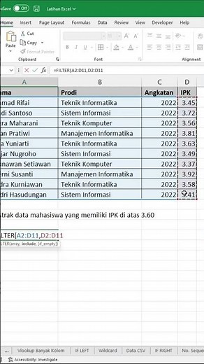 Rumus Filter Microsoft Excel!