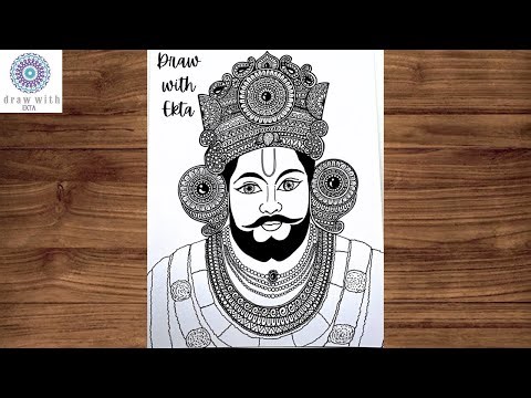 Khatu Shyam ji Mandala Art | step by step drawing | easy drawing Khatu Shyam Ji ‪@drawwithekta‬