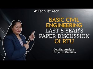RTU Papers ( 5 years) discussion😱🔥|Basic Civil Engineering| Important Questions|Notes| Dr. Rekha 😊