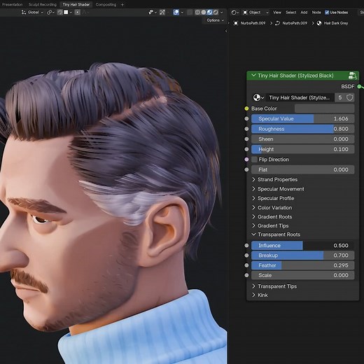 Check out this awesome customizable hair created with tinynocky's Tiny Hair Shader for Blender. Get it: https://80.lv/articles/gorgeous-stylized-hair-made-with-tinynocky-s-customizable-blender-shader | 80 Level