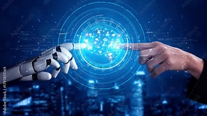 AI processing digital data through neural circuits, analyzing signals, powering intelligence, and managing core functions in a connected technology framework. Marrow