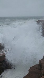 This was Thunder Hole Acadia National Park on Mount Desert Island Maine on a big wave big spray kinda day back in May 2025 🌊 #nationalpark #ocean #waves | Wayne Bishko