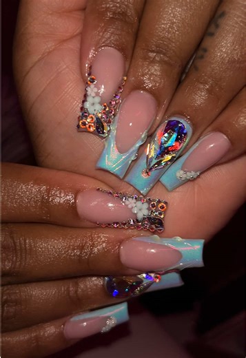 Freestyle Acrylic Nail Tutorial: Coffin Style