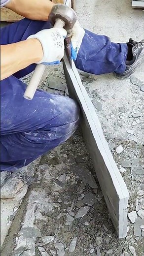Masterful Stone Masonry: Hand-Splitting Slate with Precision Tools