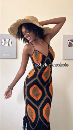 Boho inferno crochet dress by ​⁠me #shylercrochets #crochet #crochetclothing #festivalcrochet