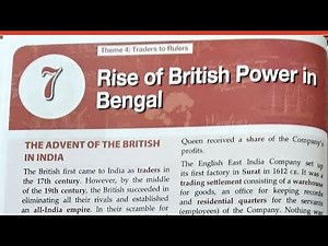 ICSE class 8 history chapter 7 Rise of British Power In Bengal