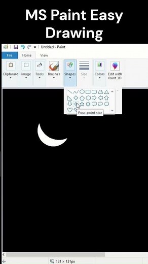 MS Paint Night Sky Hack! 😱 MS Paint Drawing #Shorts #MSPaint #shortvideo
