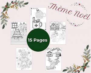 15 Coloriages de Noël à Imprimer – PDF à Télécharger | Activités de Noël pour Enfants et Adultes | Dessins de Noël à Colorier - Etsy France
