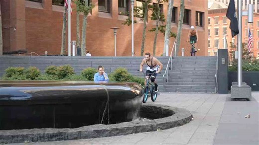 RIDING BMX in NYC WATER FOUNTAINS 2!