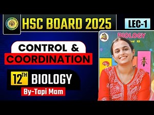 9. Control & Coordination🧠Class12th || L - 1 || Target Batch📘 By Tapi Miss
