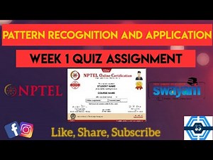Pattern Recognition And Application Week 1 Quiz Assignment Solution | NPTEL 2023 | SWAYAM