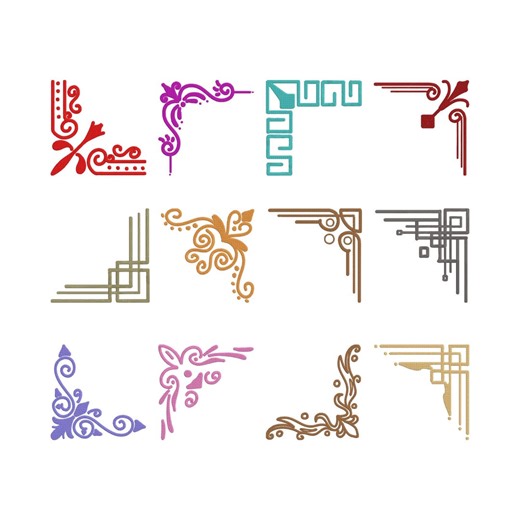 Corner Element Design, Corner Machine Embroidery File, 12 Design, 5 Size, Instant Download - Etsy