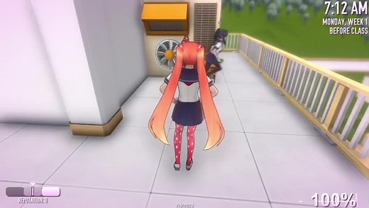 Osana Najimi Pushing Ayano | Yandere Simulator