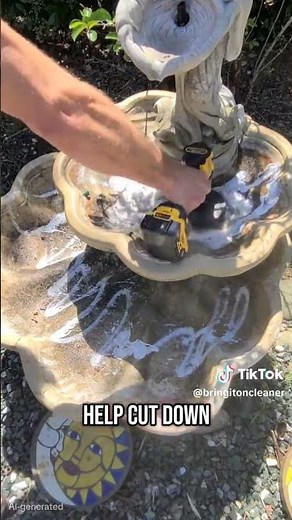Easy How To Clean your Outdoor Fountains and Concrete Statues #homecleaning #diy #bringitoncleaner